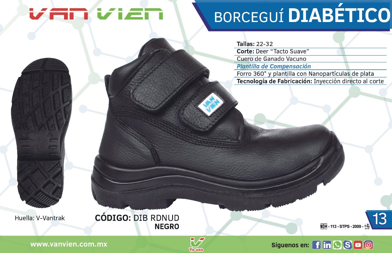 Zapatos Van Vien Borceguí Diabético